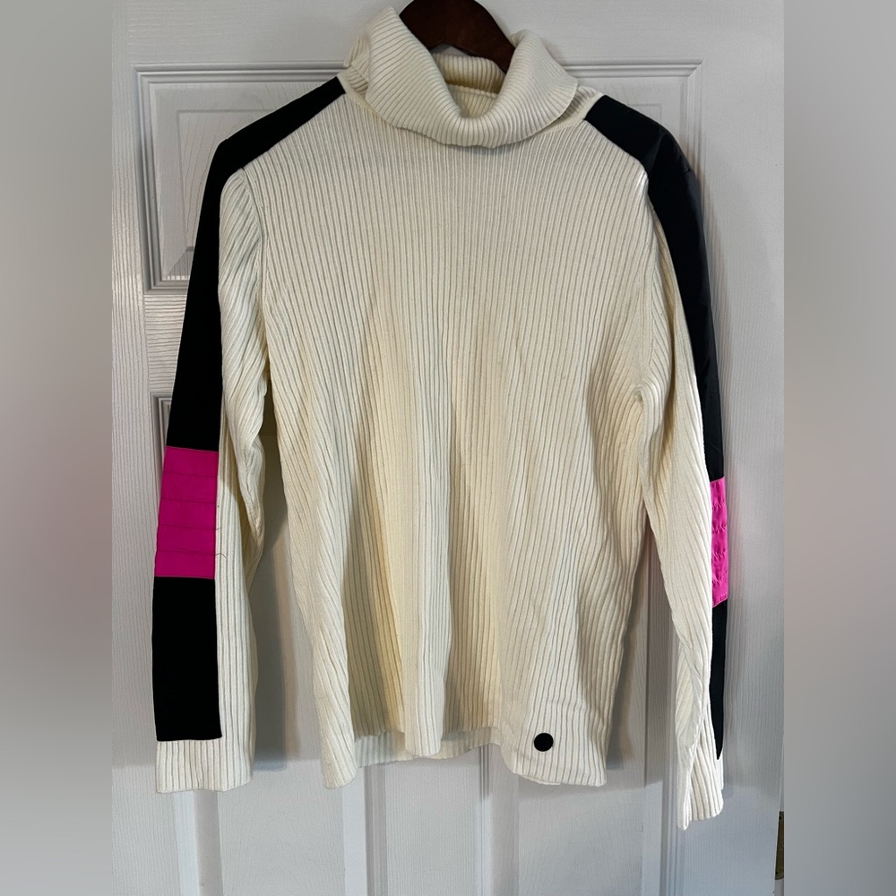 Talbots Cream Ribbed Long Sleeve Top